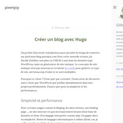 Créer un blog avec Hugo · pixenjoy