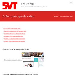 Exemple Capsule vidéo en classe