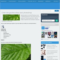 Créer des gouttes d'eau avec photoshop -