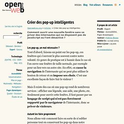 Créer des pop-up intelligentes