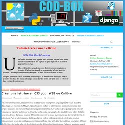 Créer une lettrine en CSS pour WEB ou Calibre