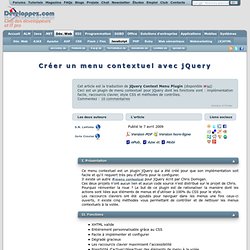 Créer un menu contextuel avec jQuery