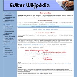 Créer un article Wikipédia