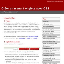 Créer un menu à onglets avec CSS