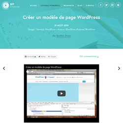 Créer un modèle de page WordPress