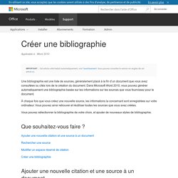 Créer une bibliographie - Word