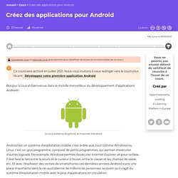 Créez des applications pour Android