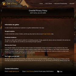Crestfall: Our Privacy Policy