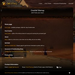 Crestfall: Sitemap