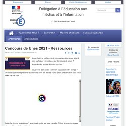 CLEMI-Créteil - Concours de Unes 2021 - Ressources