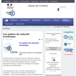 Dane de Créteil - Les paliers de maturité numérique.