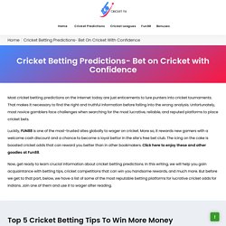 Free Cricket Betting Predictions