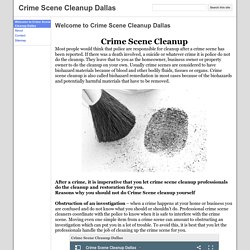 Crime Scene Cleanup Dallas