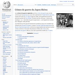 Crimes de guerre du Japon Shōwa