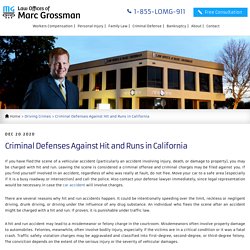 Criminal Defenses Against Hit and Runs in California