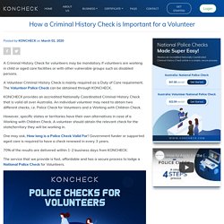 How a Criminal History Check can affect a Volunteer job in Australia