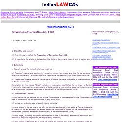 Free "Indian Bare Acts" -Criminal Law - Prevention of Corruption Act, 1988