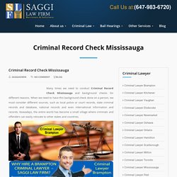 Criminal Record Check Mississauga