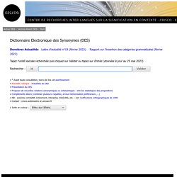 [FR] CRISCO - Dictionnaire des synonymes / Université de Caen