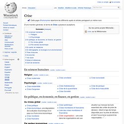 Crise, déinifitions et Patrick Lagadec sur Wikipédia