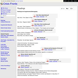 Crisis Fronts - Readings