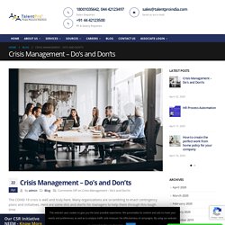 Crisis Management - Do’s and Don’ts