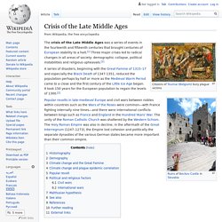 Crisis of the Late Middle Ages