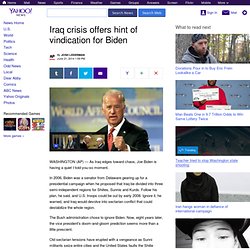Iraq crisis offers hint of vindication for Biden
