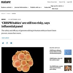 ‘CRISPR babies’ are still too risky, says influential panel