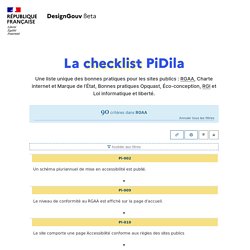 90 critères pour 1 filtre appliqué - Checklist Pidila