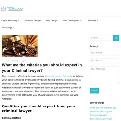 What are the criterias you should expect in your Criminal lawyer?