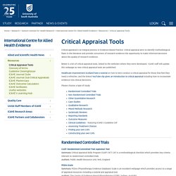 Critical Appraisal Tools - Sansom Institute for Health Research