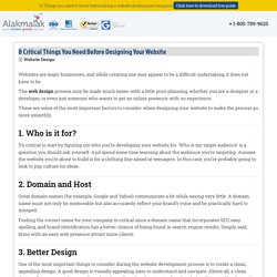 8 Critical Things You Need Before Designing Your Website