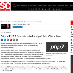 Critical PHP 7 flaws detected and patched, Check Point