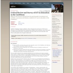 Critical Review and Survey of ICT in Education in the Caribbean