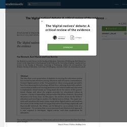 The ‘digital natives’ debate: A critical review of the evidence