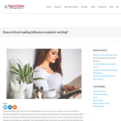 Does critical reading influence academic writing?