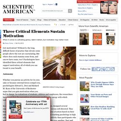 Three Critical Elements Sustain Motivation