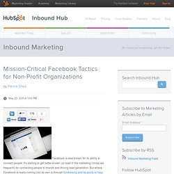 Mission-Critical Facebook Tactics for Non-Profit Organizations