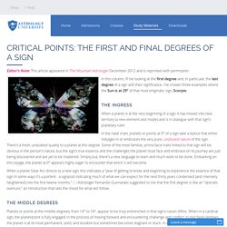 Critical Points: The First and Final Degrees of a Sign