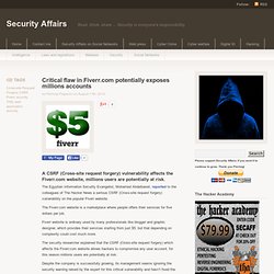 Critical flaw in Fiverr.com potentially exposes millions accounts - Security Affairs