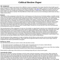 Critical Review Paper