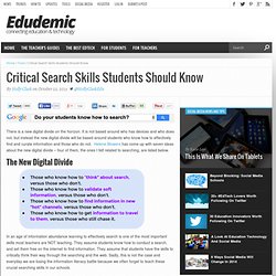 Critical Search Skills Students Should Know