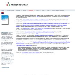 Critical Thinking & Argument Mapping