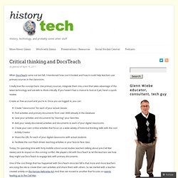 Critical thinking and DocsTeach