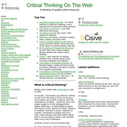 Critical thinking On The Web