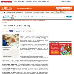 Think About It: Critical Thinking
