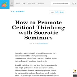 How to Promote Critical Thinking with Socratic Seminars - Kids Discover