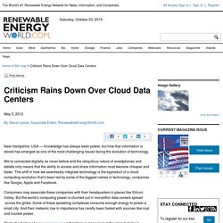 Criticism Rains Down Over Cloud Data Centers