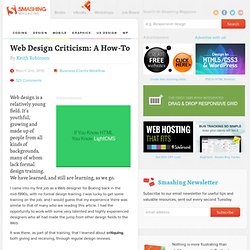 Web Design Criticism: A How-To - Smashing Magazine